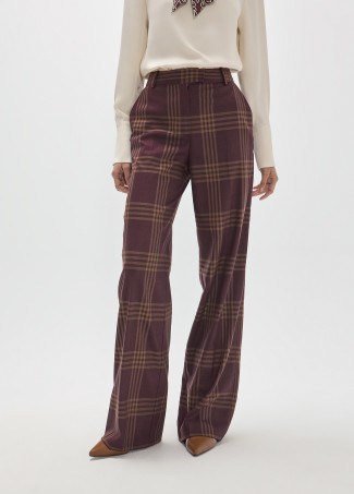 Pantalón largo recto de cuadros
