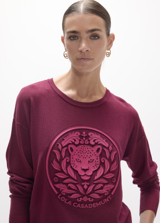 Maglione in Rilievo Bordeaux