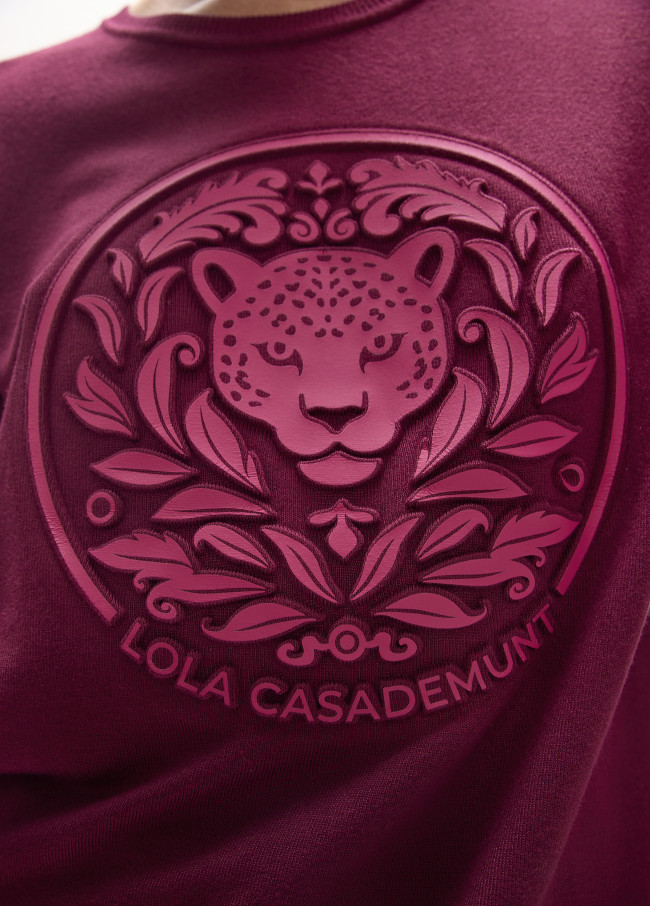 Pull Bordeaux en Relief