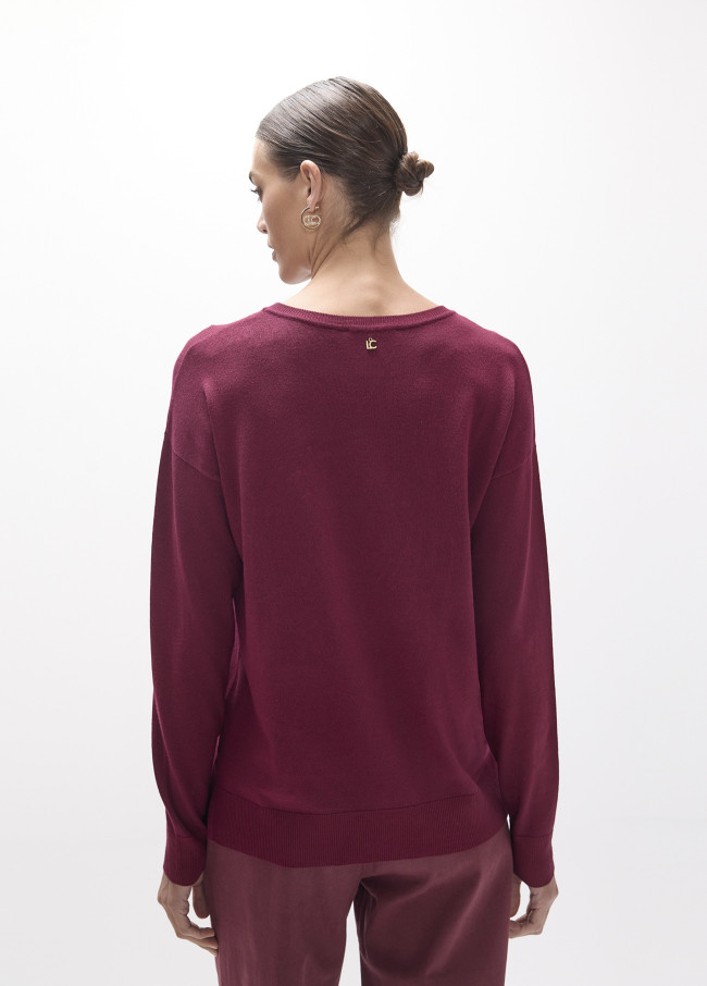 Maglione in Rilievo Bordeaux