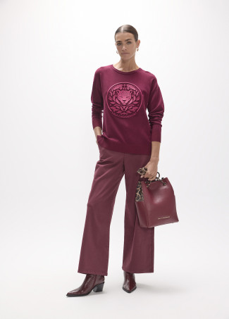 Maglione in Rilievo Bordeaux