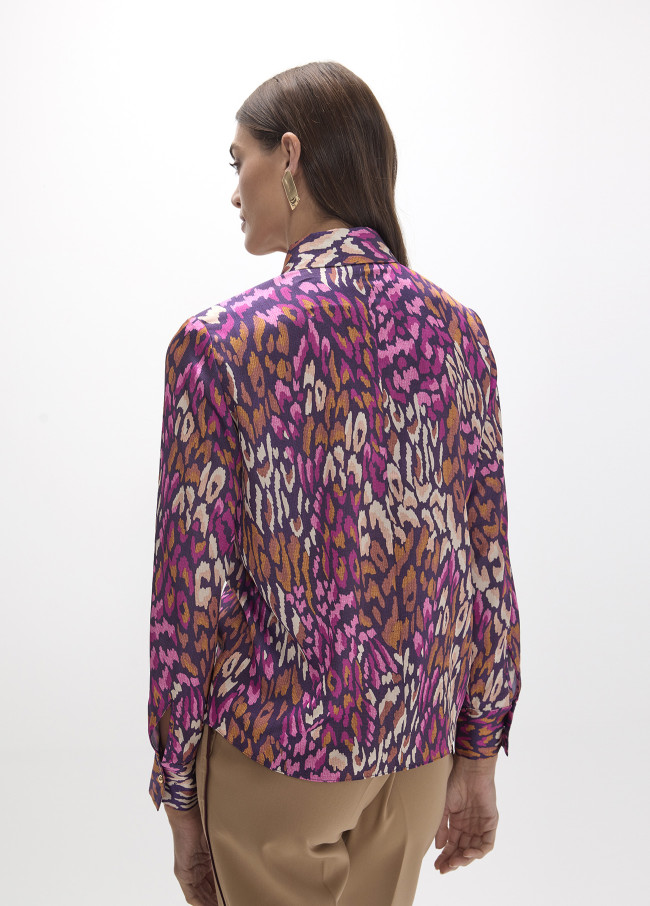Chemise à imprimé animal violet