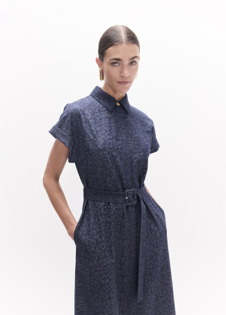 Vestido Longo Estilo Denim
