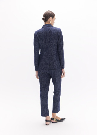 Blazer Justo em Micropana Estampado Cashmere