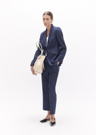 Blazer Justo em Micropana Estampado Cashmere