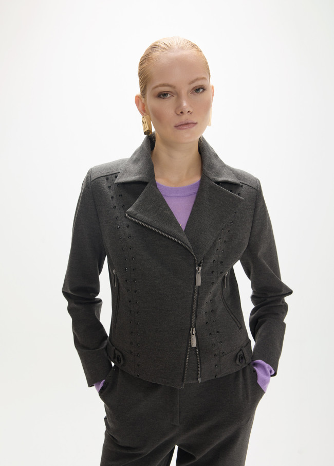 Blouson Biker avec Strass