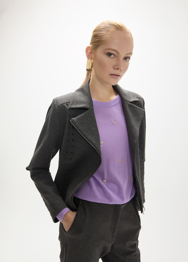 Blouson Biker avec Strass