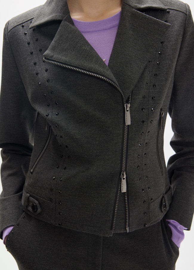 Giacca Biker con Strass