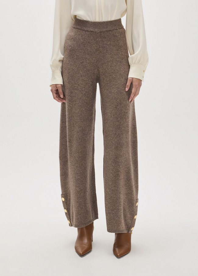 Pantalon Tricot avec Boutons Latéraux