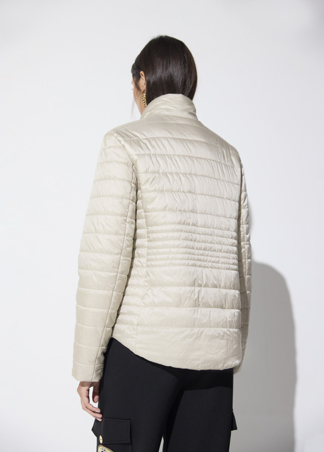 Anorak corto in nylon con applicazioni