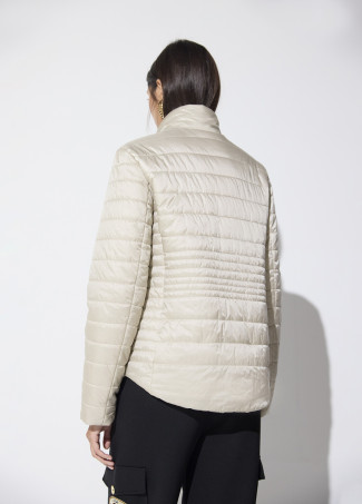Anoraque curto de nylon com apliques
