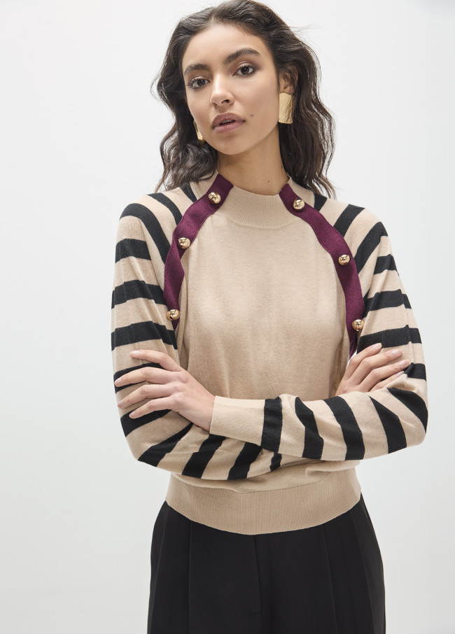 Striped Contrast Jumper