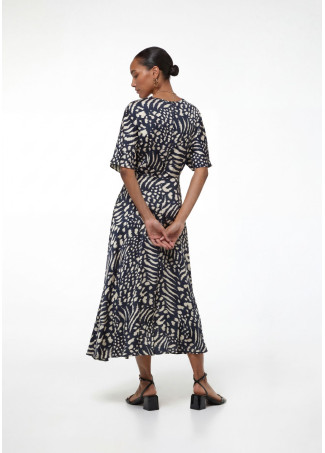 Robe à col en V imprimée