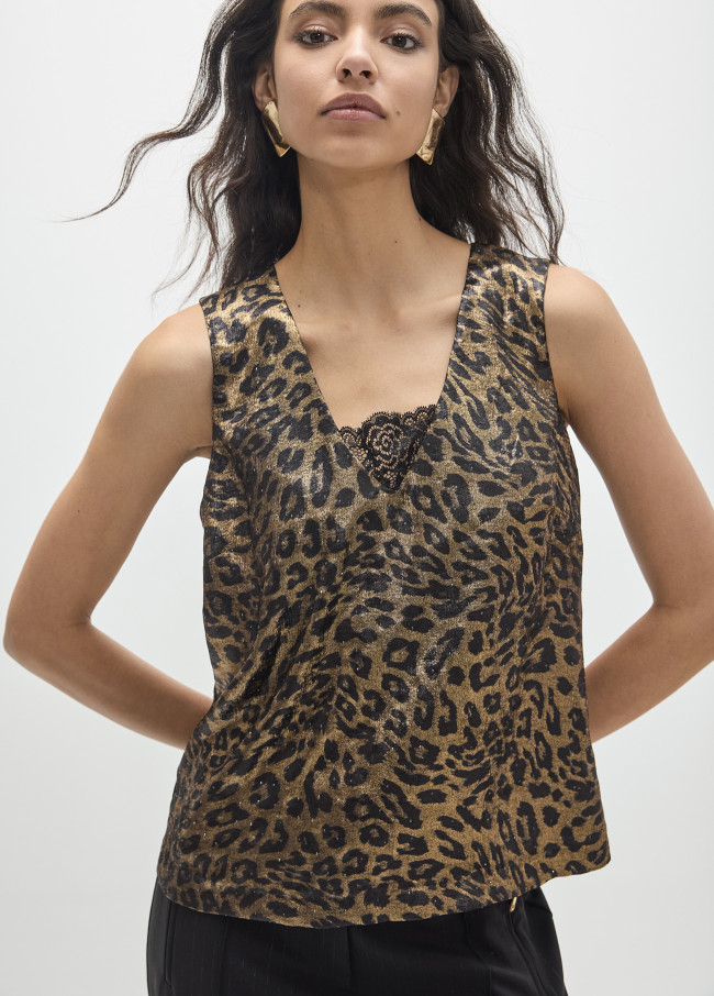 Top tirante ancho animalprint