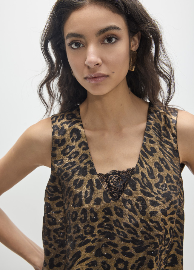 Top tirante ancho animalprint