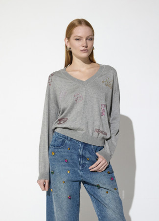 Maglione con cristalli