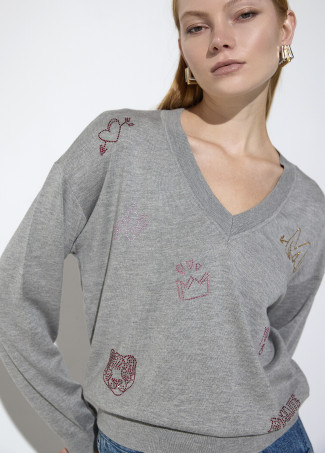 Maglione con cristalli