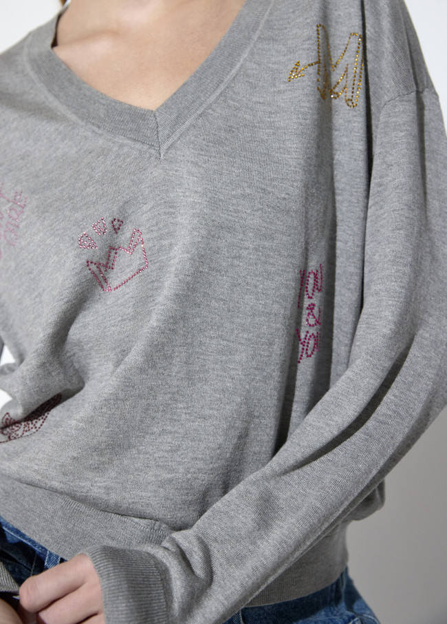 Crystal Embellished Sweater