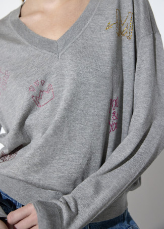 Maglione con cristalli