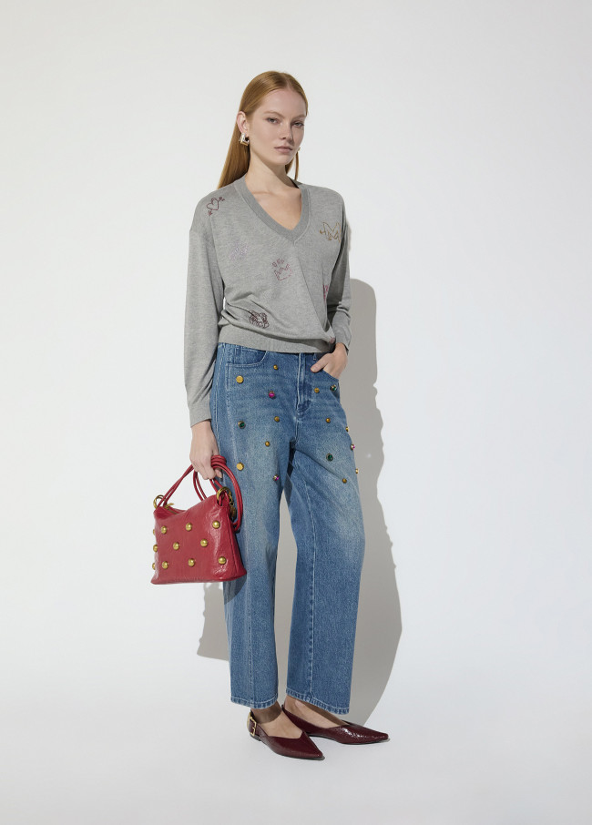 Maglione con cristalli