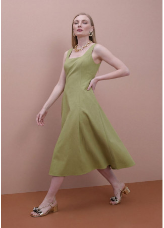 Popeline-Kleid mit Trägern