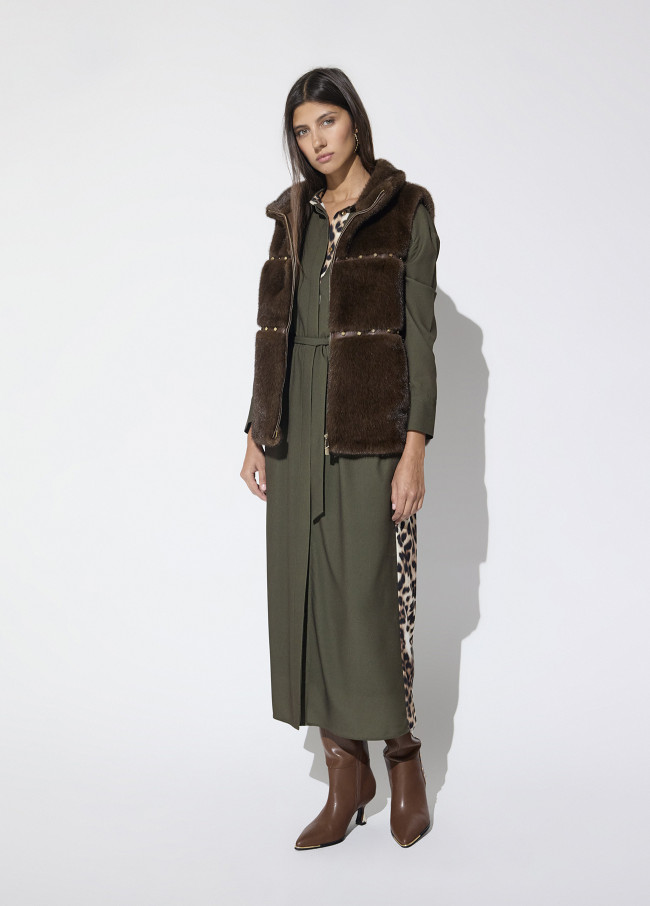 Vestido camisero animal print