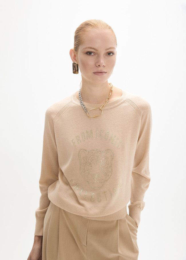 Maglione con Cristalli Animale