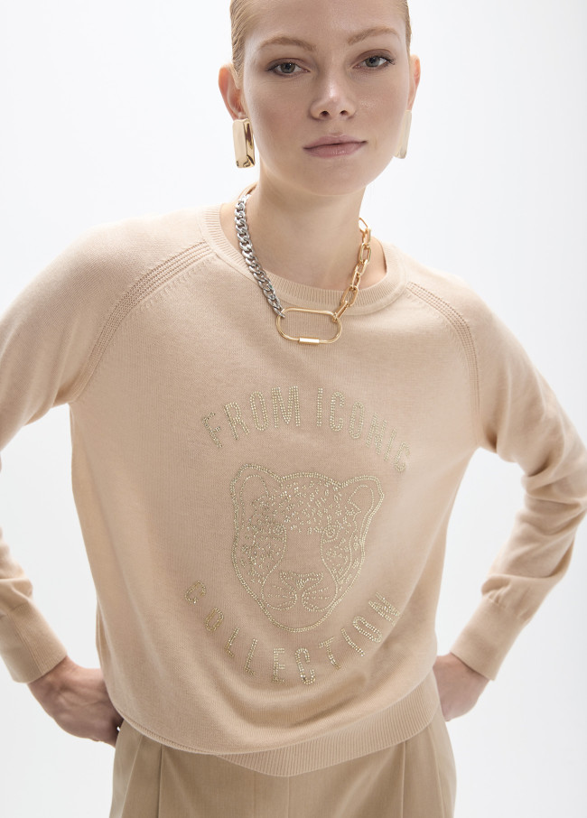 Maglione con Cristalli Animale