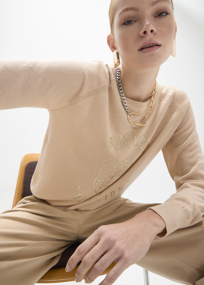 Maglione con Cristalli Animale