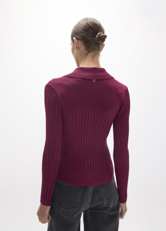 Cardigan con patte e bottoni dorati