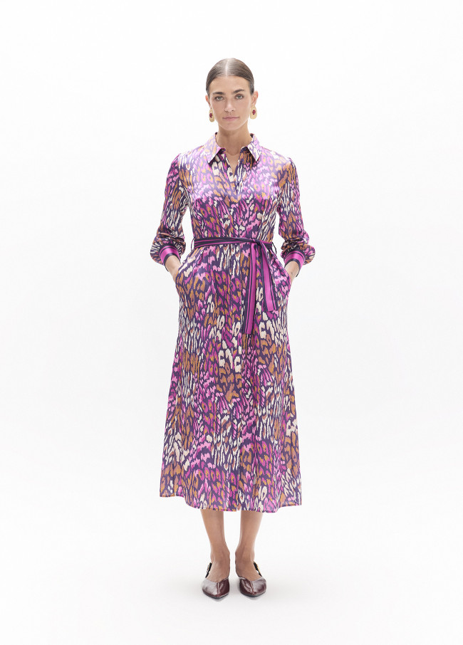 Animal Print Purple Dress