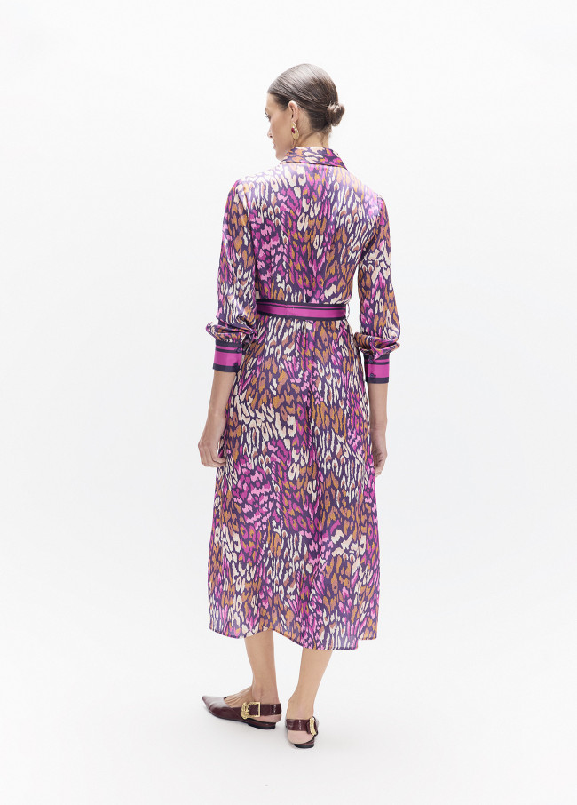 Vestito Stampa Animale Viola