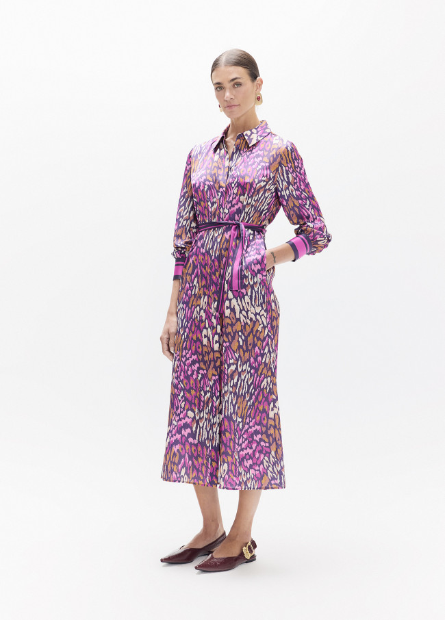 Vestido mancha animal morados