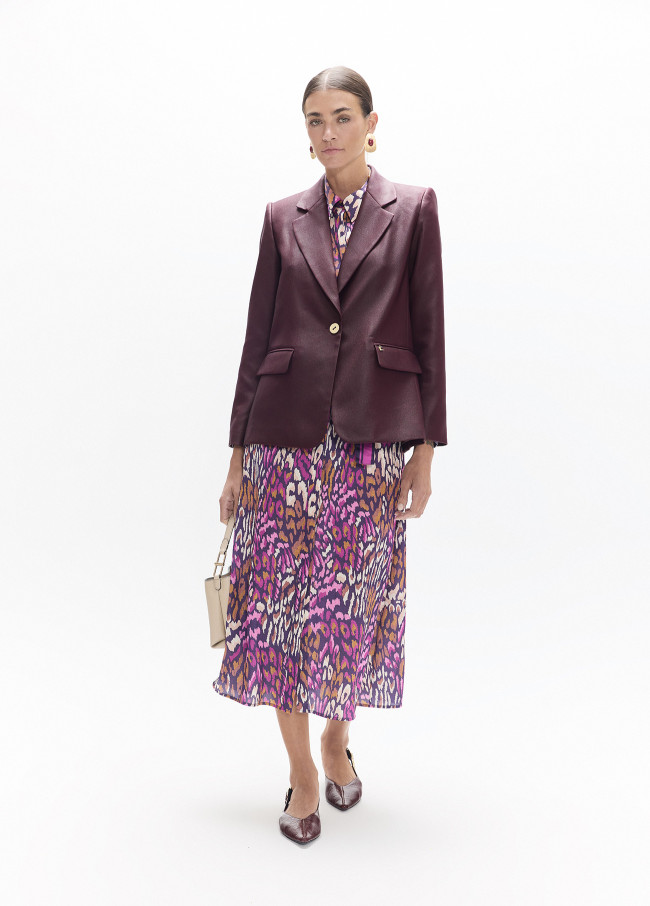 Vestito Stampa Animale Viola