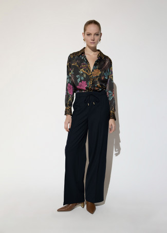 Pantalons droits style tailleur Paris avec taille élastique
