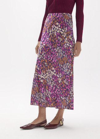 Jupe Midi Imprimé Animal Violet