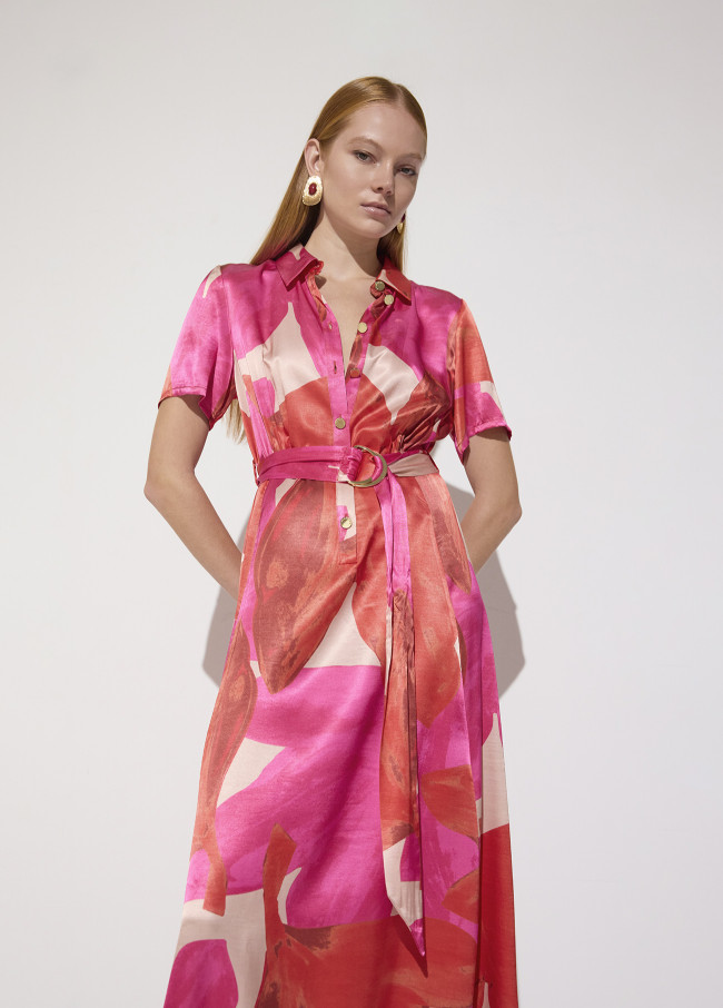 Vestito a Grande Fiori Rossi