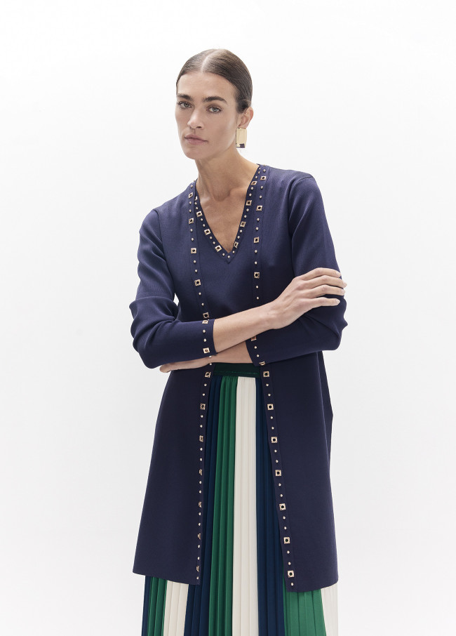 Cardigan long à clous