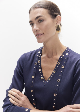 Cardigan lungo con borchie