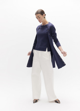 Cardigan lungo con borchie