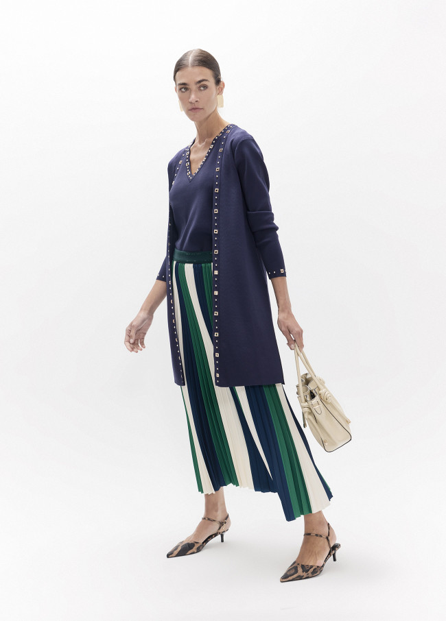 Cardigan long à clous