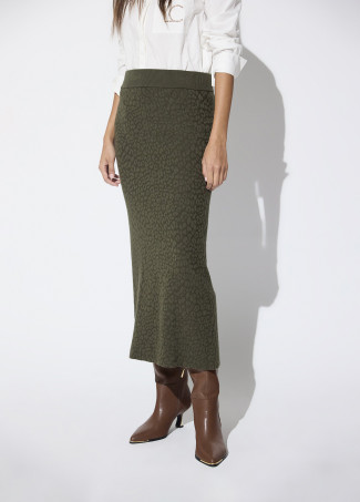 Gonna Jacquard Leopardo Khaki