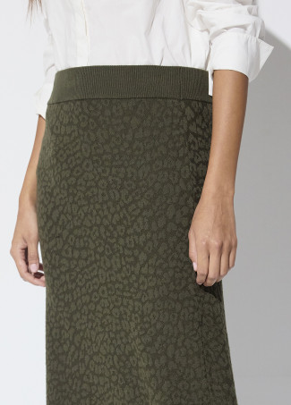 Saia Caqui Jacquard Leopardo