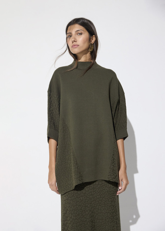 Leopard Jacquard Pullover