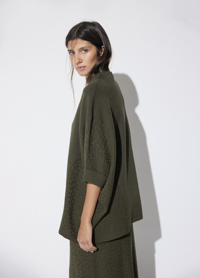 Jersey piezas jacquard leopardo