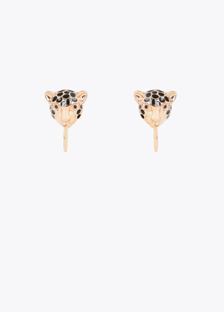 Boucles d'oreilles combinées léopard chaîne et anneau