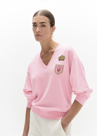 Jersey rosa con parches