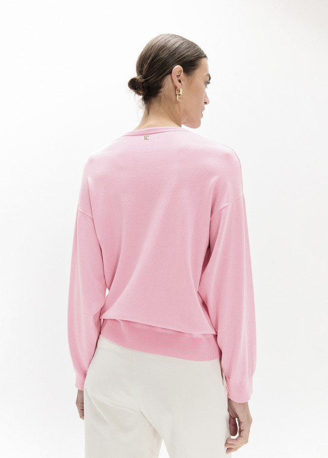 Maglione Collo V con Patch