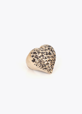 Bague Cœur Ajustable Texture
