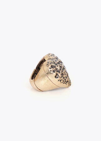 Adjustable Heart Textured Ring